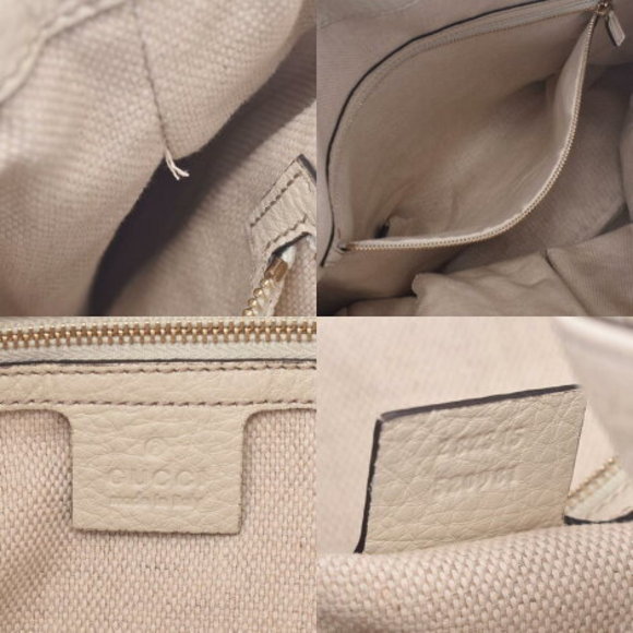 GUCCI Beige Ivory White Bamboo GG Bag - Picture 11 of 12